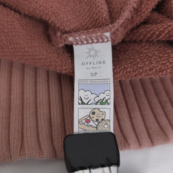 Offline by Aerie dusty pink distressed oversized size small - Picture 8 of 9